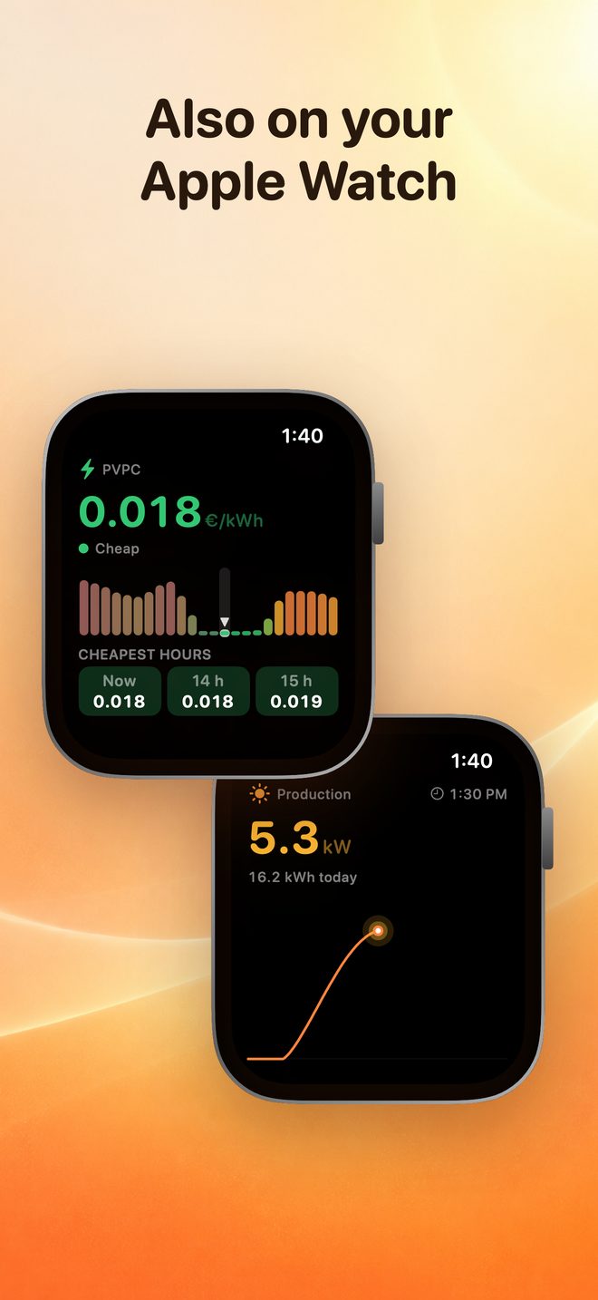 Apple Watch app with price and solar pages